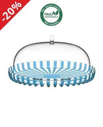 Platou cu capac pentru tort, 31 cm, albastru, Dolcevita - GUZZINI